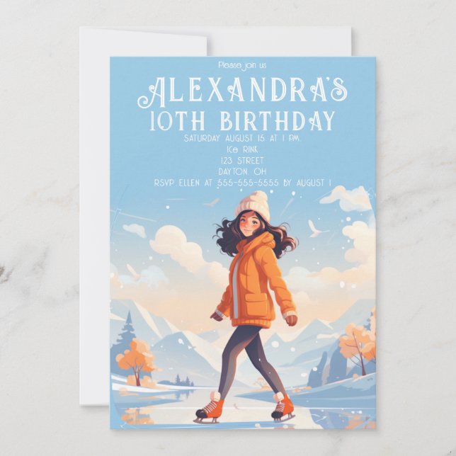 Vinterfest för isskridskoåkning inbjudningar (Framsida)