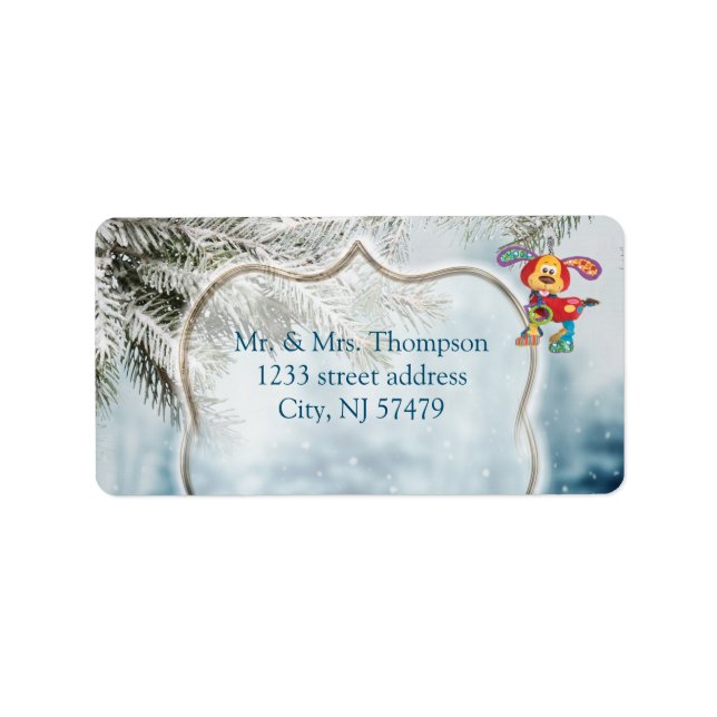 Vinterfestive Helgdag Adressetikett (Framsidan)