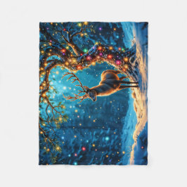 Vinterfestive söt hjort Julskog Fleecefilt