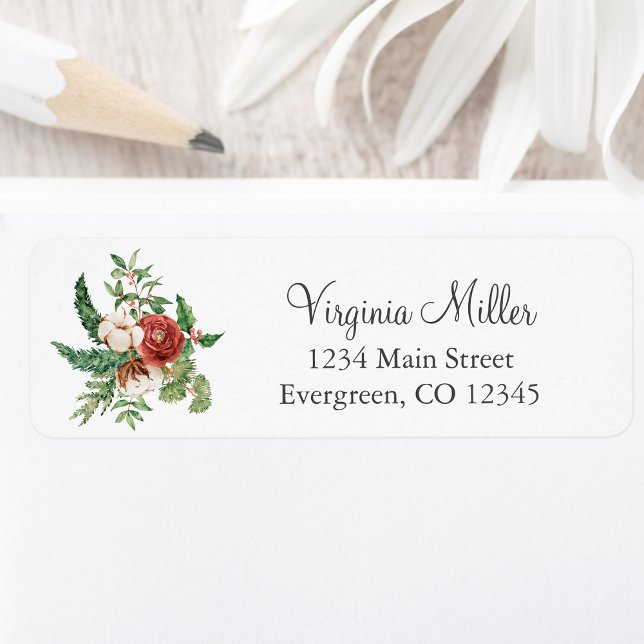 Vinterfirande jul returadressetikett returadress etikett (Winter Holiday Christmas Return Address Label
)