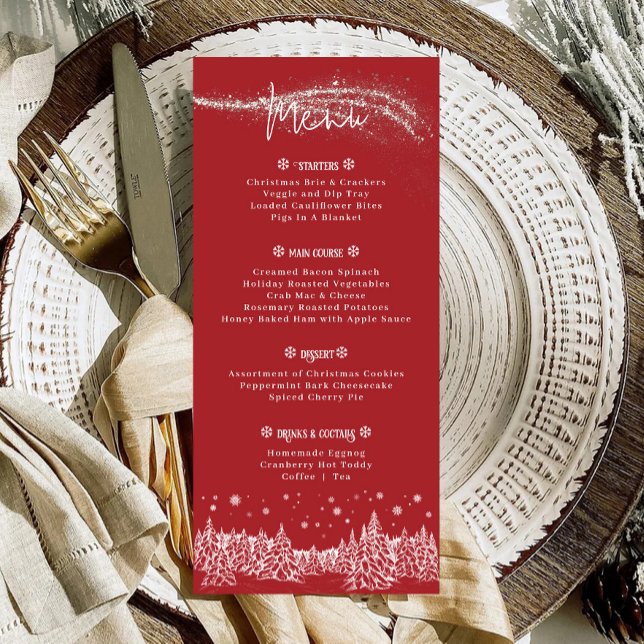 Vinterfirande Julmiddag Röd Meny (Red Winter Christmas Dinner Menu)