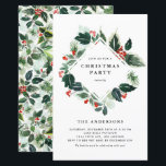 Vinterfirande med grönt och julstämning Inbjudan<br><div class="desc">Bjud in dina vänner och familj till en festlig firande med vår anpassningsbara julfestinbjudan, med vattenfärgade varierande grönskor och livfulla vinterbär. Denna eleganta design fångar perfekt julens anda, vilket gör det till ett underbart sätt att dela glädjen av din sammankomst. Anpassa denna julfestinbjudan med dina evenemangsuppgifter, inklusive datum, tid, plats...</div>