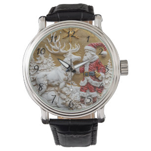 Vinterfirande med jul tomte och renar armbandsur