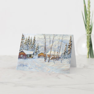 Vinterfjällgård julmålning helgkort