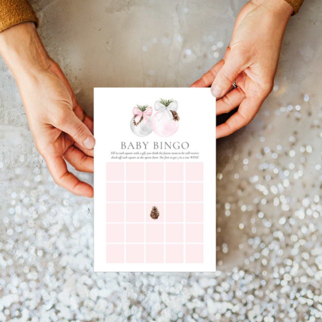 Vinterflicka Baby Bingospelkort (Winter Girl Baby Bingo Card)