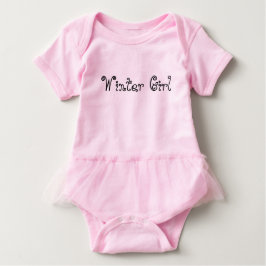 Vinterflicka typografi tutu baby bodysuit tee