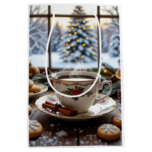 Vinterfönsterscen för julkaffe och cookies