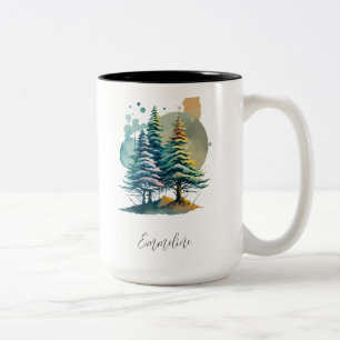 Vinterförsäljare Gräs Personlig Julkaffe, Två-Tonad Mugg