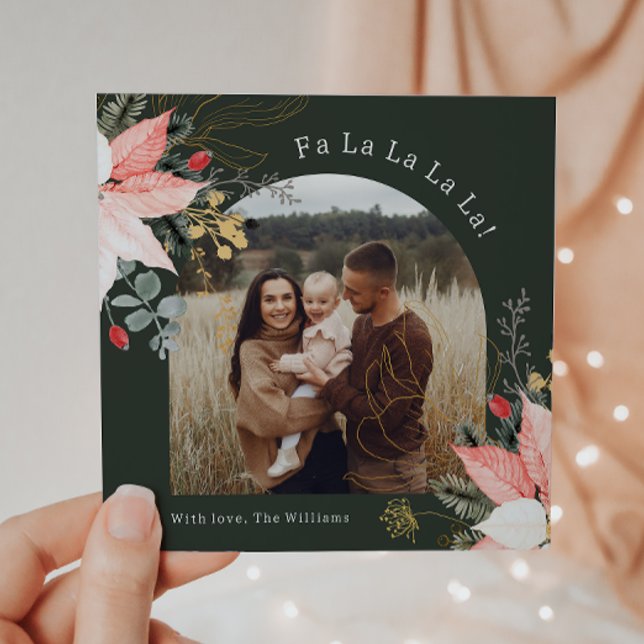 Vinterfoto för Blommigten Arch Fa La La La One Julkort (Skapare uppladdad)