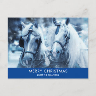 Vinterfoto jul för det vackra Horse Team Helg Vykort