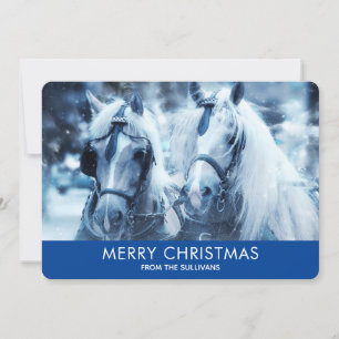 Vinterfoto jul för det vackra Horse Team Julkort