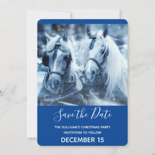 Vinterfoto jul för det vackra Horse Team Spara Datumet