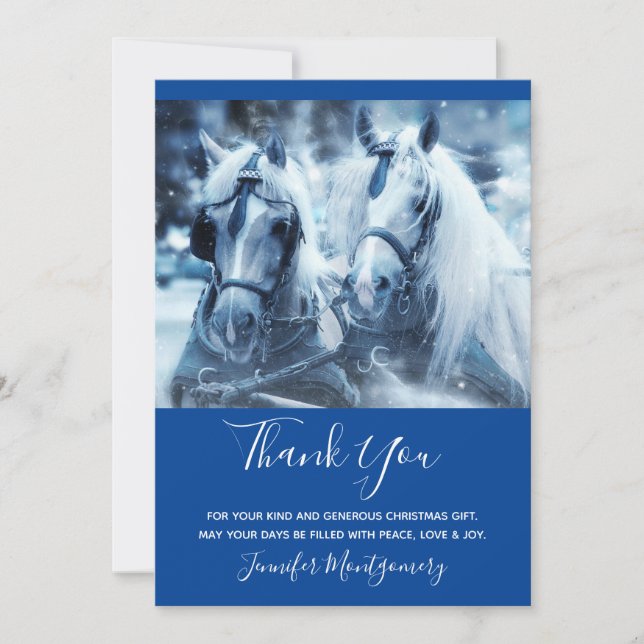 Vinterfoto-Tack för vackert Horse Team Tack Kort (Framsida)