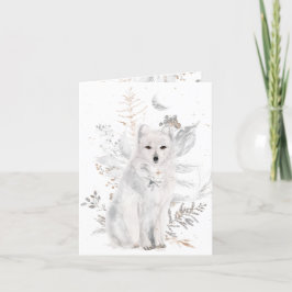 Vinterfox och Blommigtar - julhälsningskort Tack Kort