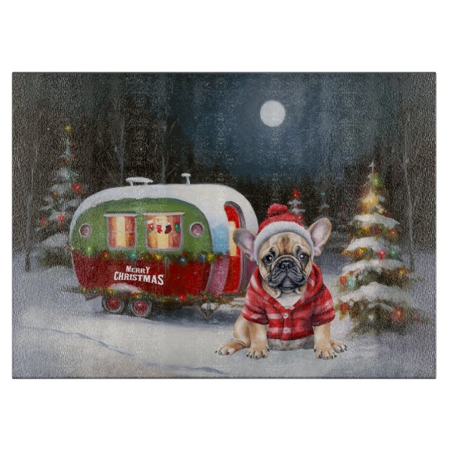 Vinterfransk Bulldog Caravan Juläventyr  (Framsidan)