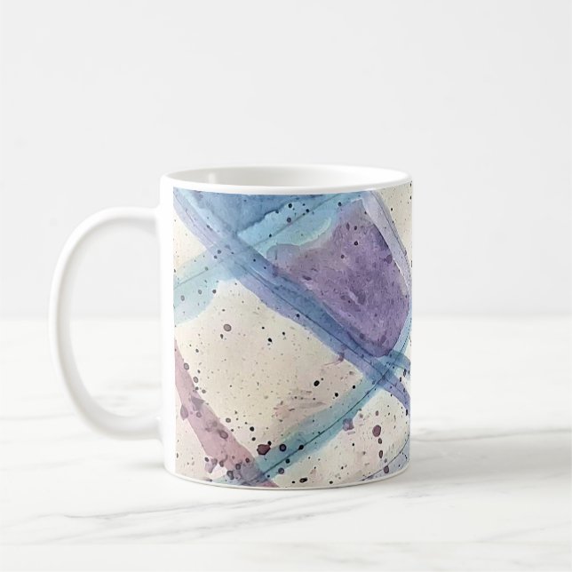 Vinterfrost Abstrakt Akvarell Klassisk Mugg (Vänster)