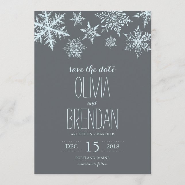 Vinterfrost Snöflingor | Spara datum Spara Datumet (Framsida)