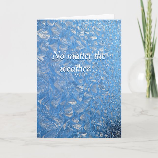 Vinterfrysta julkort – Varmt välkommen inuti Helgkort (Framsida)