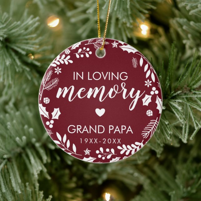 Vinterfyllning i minnesminnesminnesfotorött för fl julgransprydnad keramik (Träd)