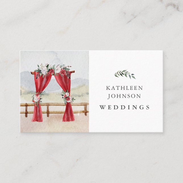 Vintergarens Blommigt - Bakgrund Bröllop Stylist Visitkort (Framsida)