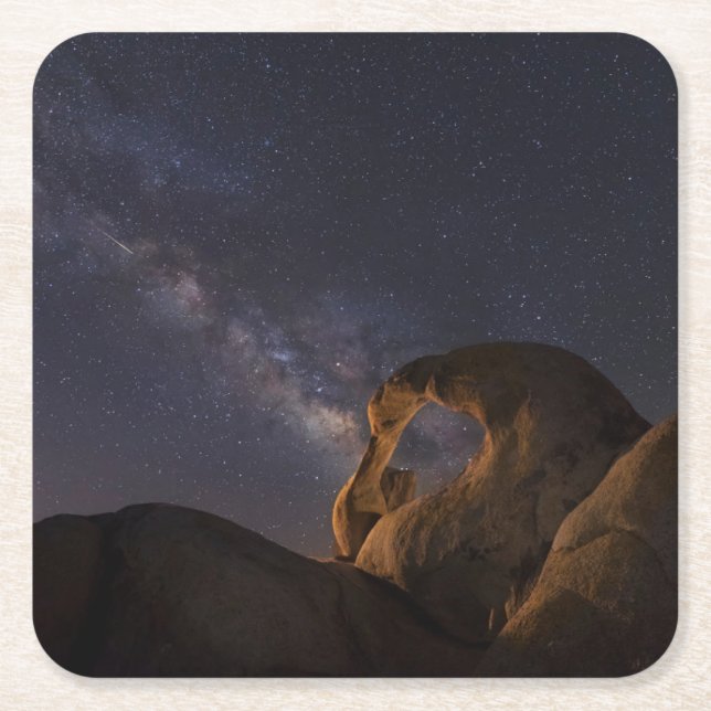 Vintergatan & Cyclops Arch | Alabama Hills Underlägg Papper Kvadrat (Framsidan)