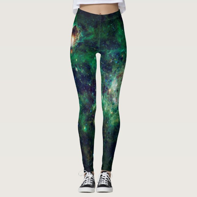 Vintergatan galaktisk rymd leggings (Framsida)
