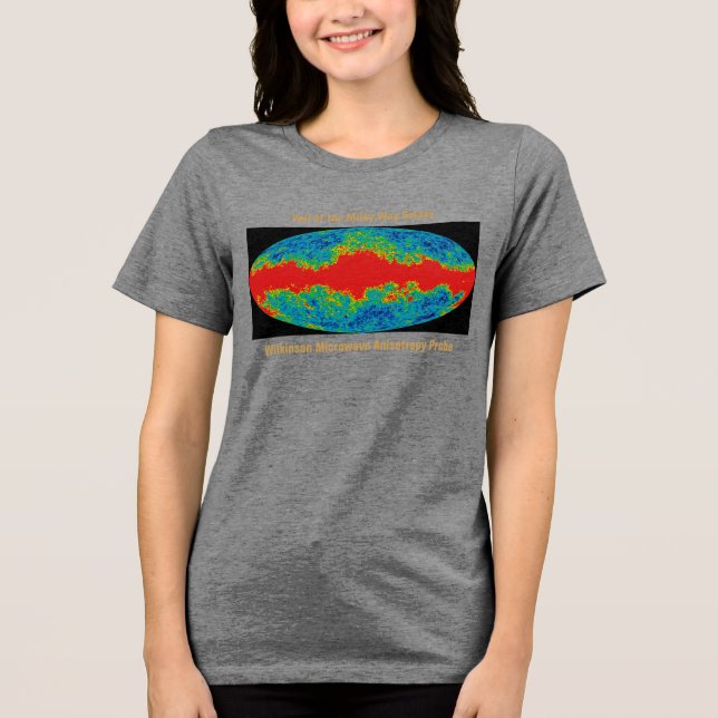 Vintergatan galaxen slöja över WMAP universum T Shirt (Framsida)