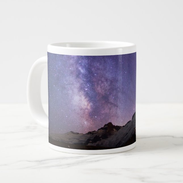 Vintergatan & Mt. Rainier | Washington State Jumbo Mugg (Framsida vänster)