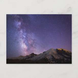 Vintergatan & Mt. Rainier Washington State Vykort