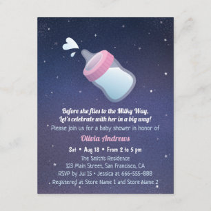 Vintergatan Rymdpun Humor Baby Shower Inbjudningar