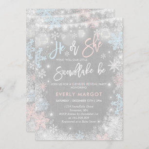 Vintergender avslöjer den lantliga baby shower för inbjudningar