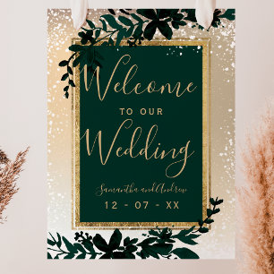 Vinterglädjen över typografin löv snö elegant, gul poster