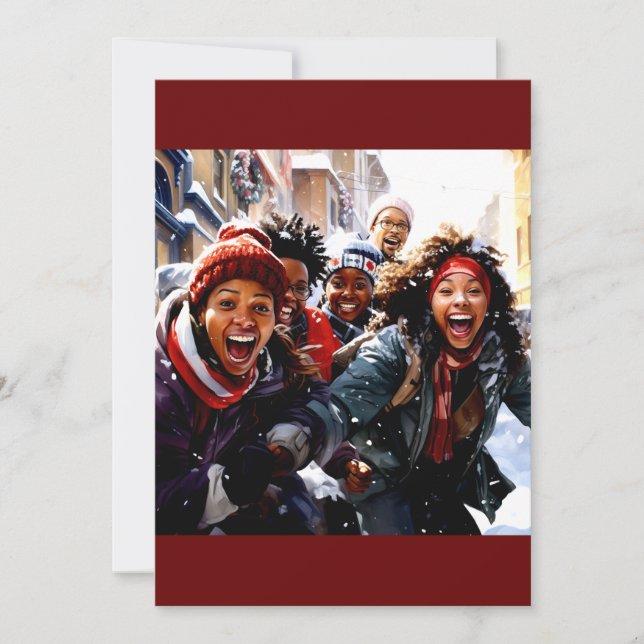 Vinterglädjen: Snowy Laughn Julkort (Framsida)