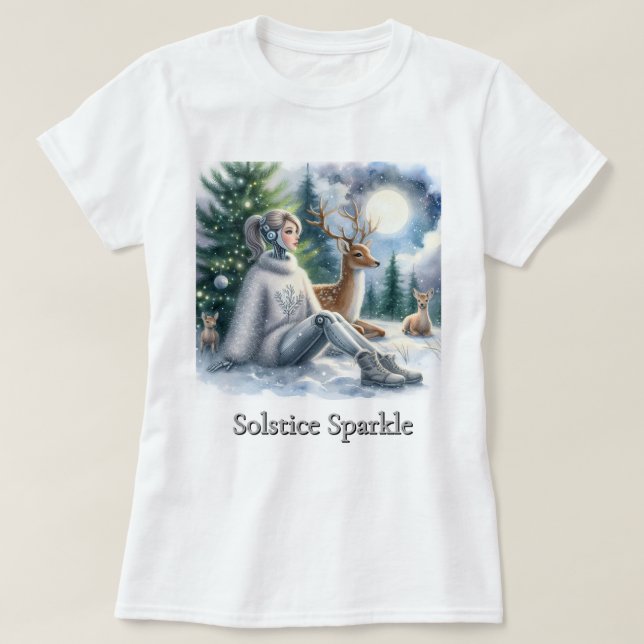 Vinterglans Tech STEM Flickor Tröst T Shirt (Design framsida)