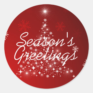 Vinterglöd ・ Säsongens hälsningar Runt Klistermärke