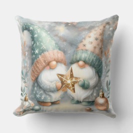 Vintergnomer Ro Guld Watercolor Decor Kudde