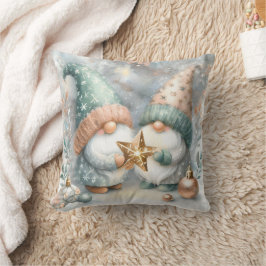 Vintergnomer Ro Guld Watercolor Decor Kudde