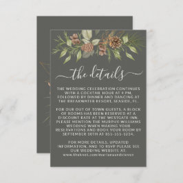Vintergrå Detaljer RSVP Webbplats Bröllop Tilläggskort