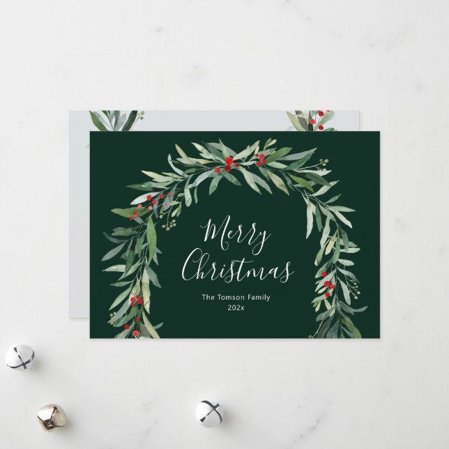 Vintergrå helgdag-kort julkort (Fram/Back In Situ)