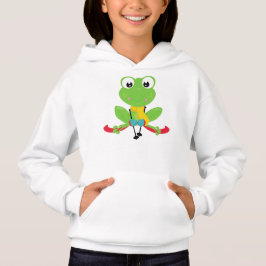 Vintergrog, Cute Frog, Grönt Frog, Skis, Skiing T Shirt