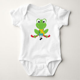 Vintergrog, Cute Frog, Grönt Frog, Skis, Skiing T Shirt