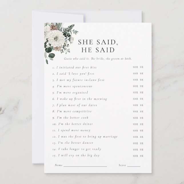 Vintergrön Blommigt där de spelade kort (Framsida)