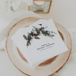 Vintergrön bukett pappersservett