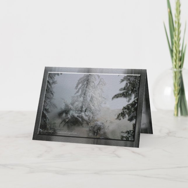 Vintergrön helgdag helgkort (Framsida)