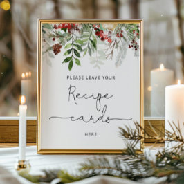 Vintergrön lämna ditt receptkort här poster