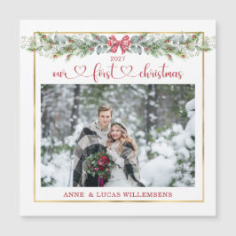 Vintergrön vår första julfoto Bröllop i