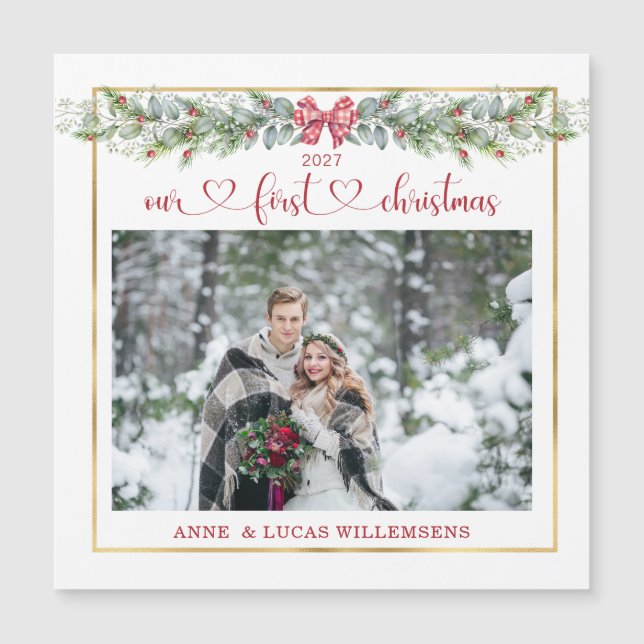 Vintergrön vår första julfoto Bröllop i (Framsida)