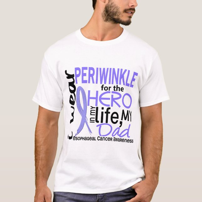 Vintergröna för cancer för pappa för hjälte 2 t-shirt (Framsida)