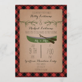 Vintergröna träd + Kanotplädbröllop Inbjudningar