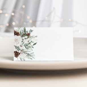 vintergröna vinterkort för bröllop i elegant kort
